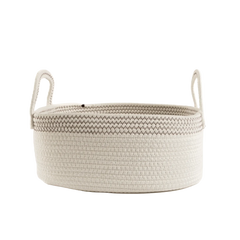 Cesto em Corda de Algodão Branco Grande - Clocasa | Além do Conforto