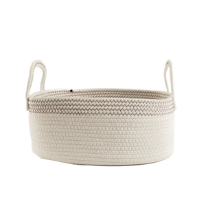 Cesto em Corda de Algodão Branco Grande - Clocasa | Além do Conforto