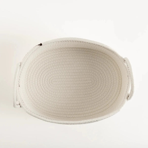 Cesto em Corda de Algodão Branco Médio - Clocasa | Além do Conforto