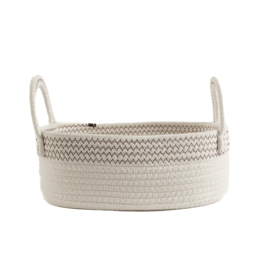 Cesto em Corda de Algodão Branco Pequeno - Clocasa | Além do Conforto