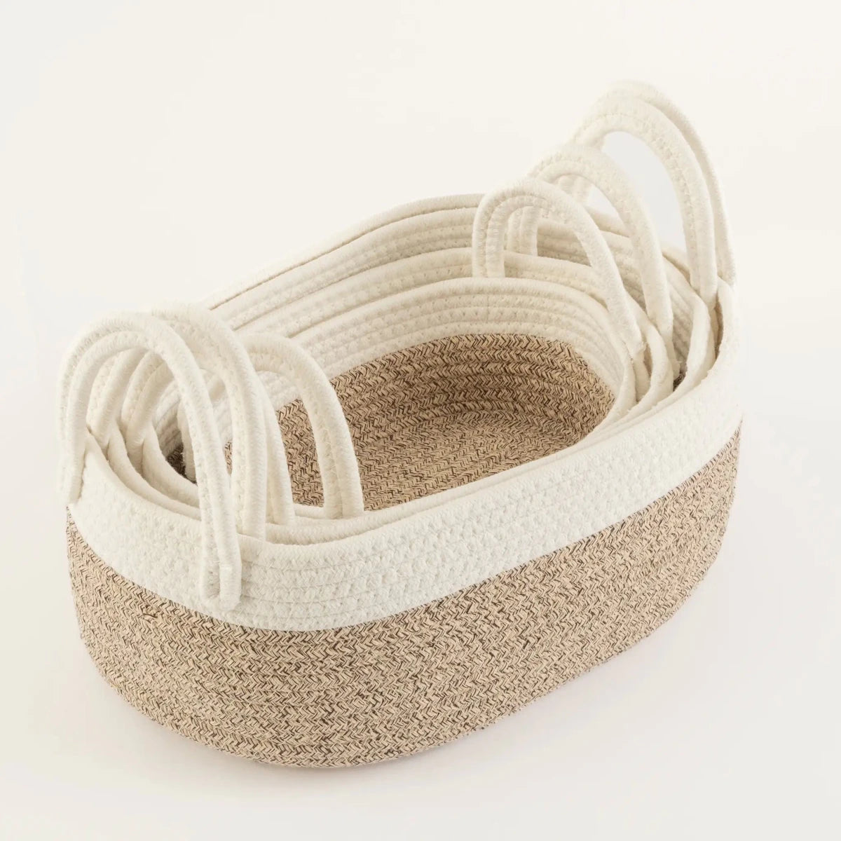Cesto em Corda de Algodão Soft Cinza Grande - Clocasa | Além do Conforto