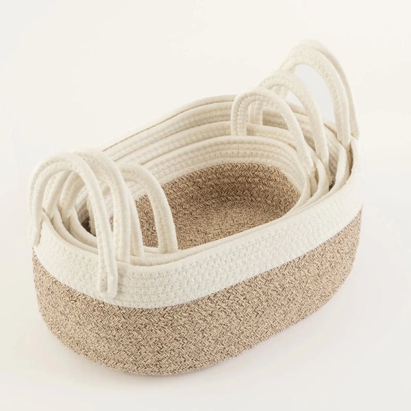 Cesto em Corda de Algodão Soft Cinza Grande - Clocasa | Além do Conforto