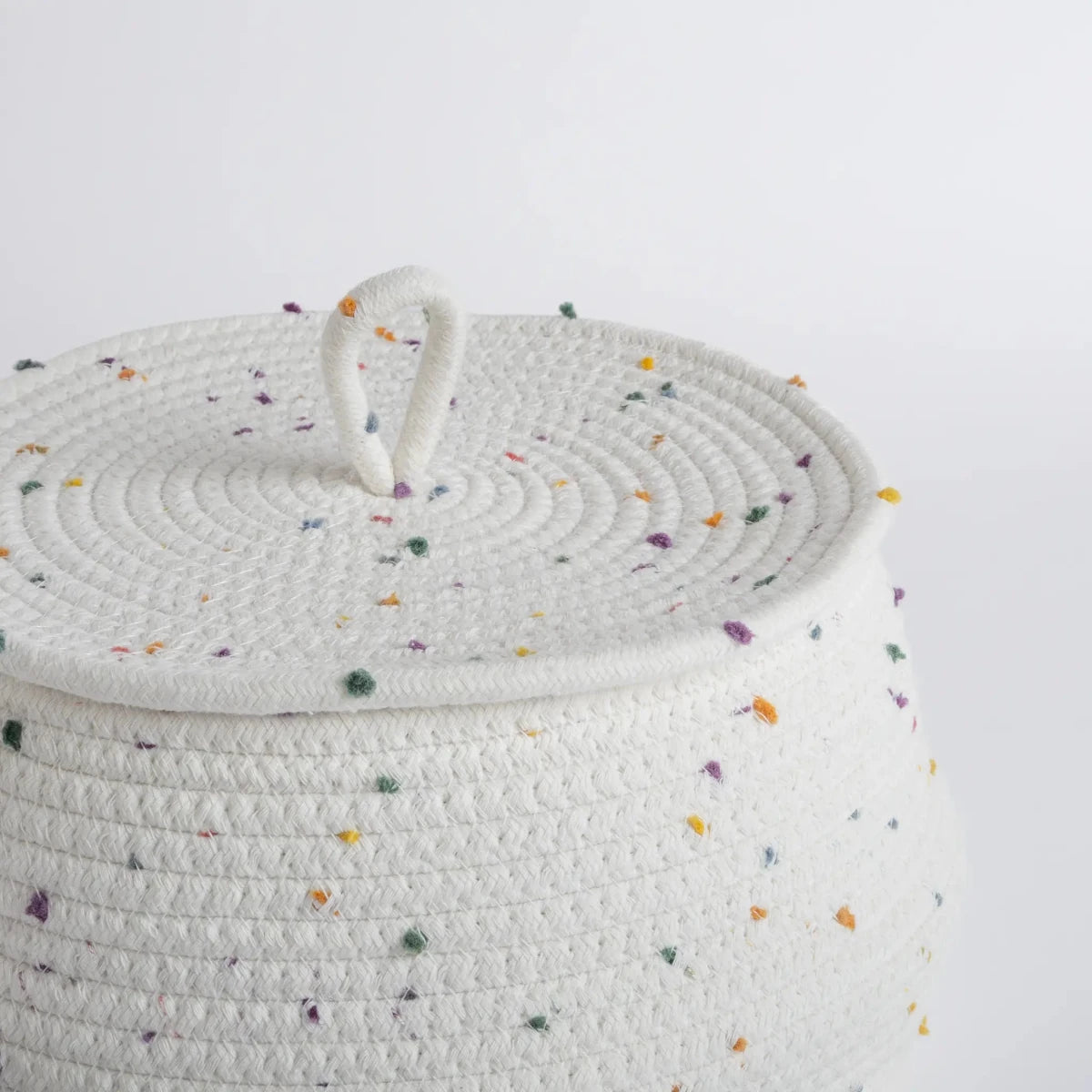 Cesto Organizador Branco com Poá Colorido Médio - Clocasa | Além do Conforto
