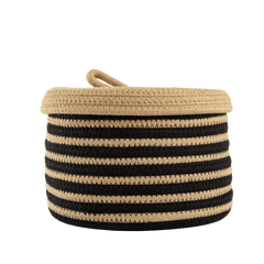 Cesto Organizador Listrado Natural Pequeno - Clocasa | Além do Conforto