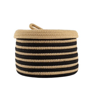Cesto Organizador Listrado Natural Pequeno - Clocasa | Além do Conforto