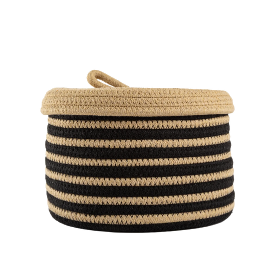 Cesto Organizador Listrado Natural Pequeno - Clocasa | Além do Conforto