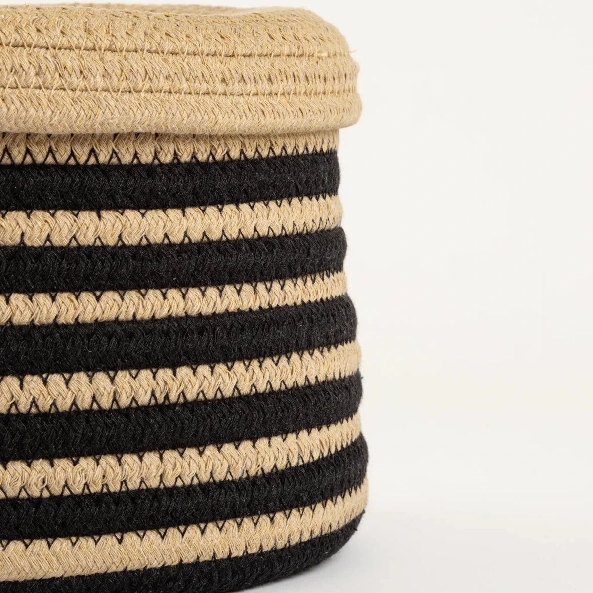 Cesto Organizador Listrado Natural Pequeno - Clocasa | Além do Conforto