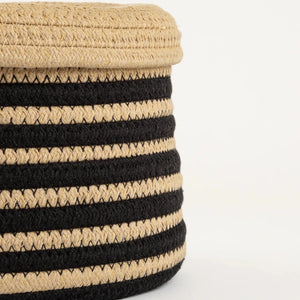 Cesto Organizador Listrado Natural Pequeno - Clocasa | Além do Conforto