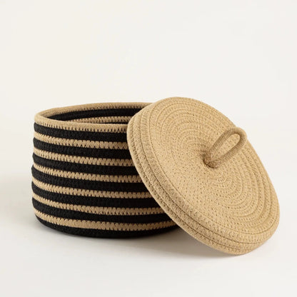 Cesto Organizador Listrado Natural Pequeno - Clocasa | Além do Conforto
