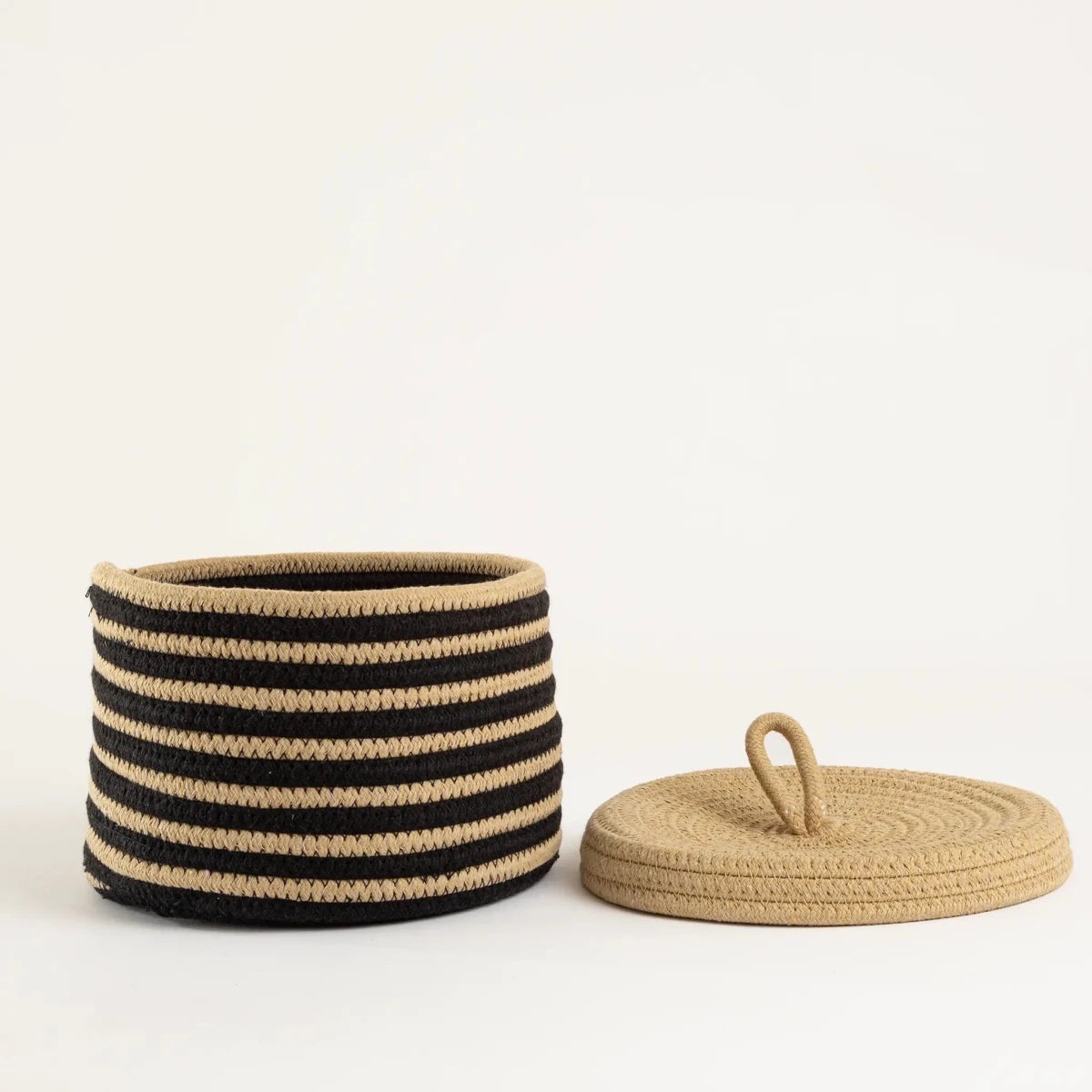 Cesto Organizador Listrado Natural Pequeno - Clocasa | Além do Conforto