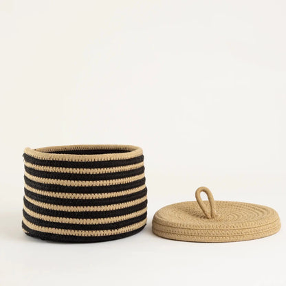 Cesto Organizador Listrado Natural Pequeno - Clocasa | Além do Conforto