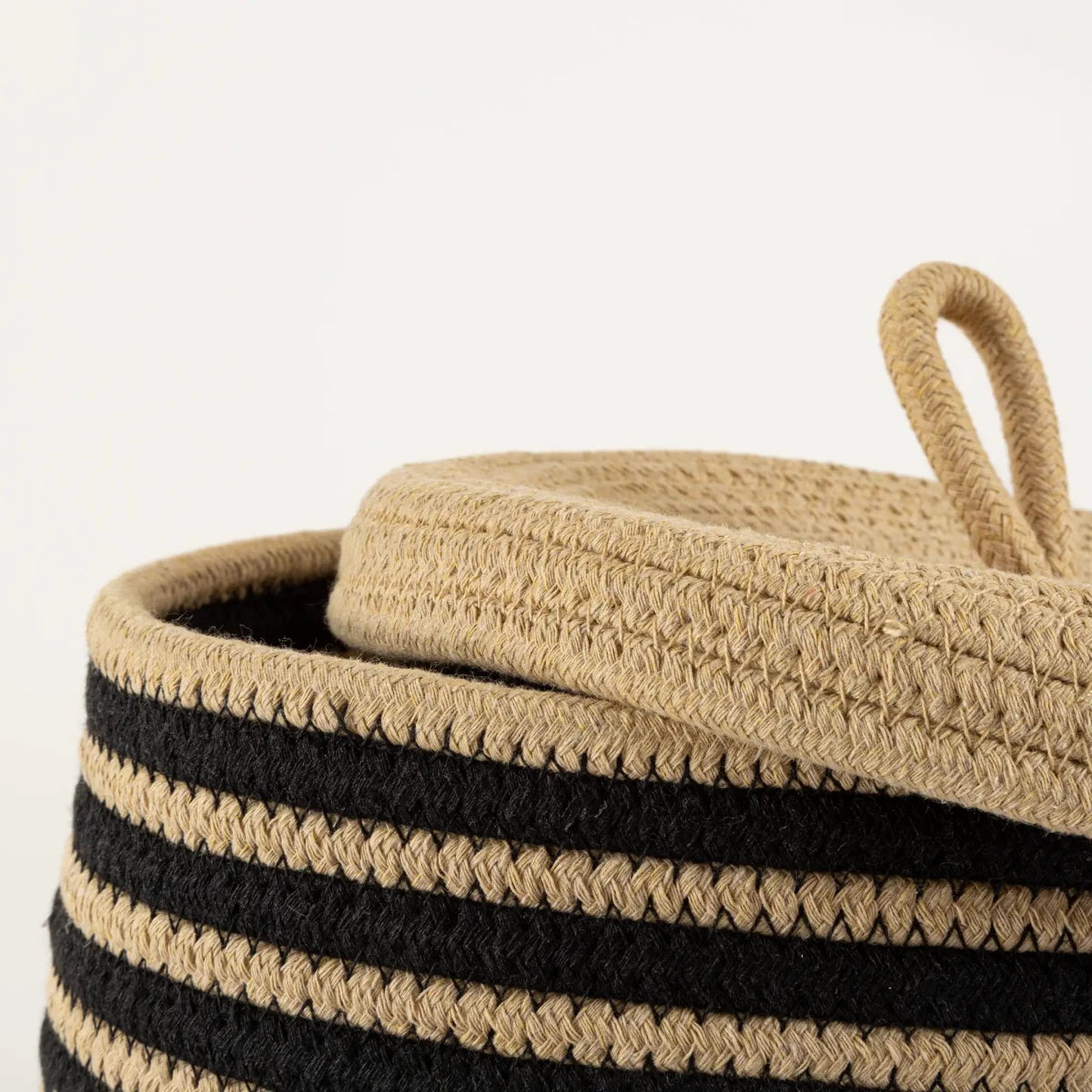 Cesto Organizador Listrado Natural Pequeno - Clocasa | Além do Conforto