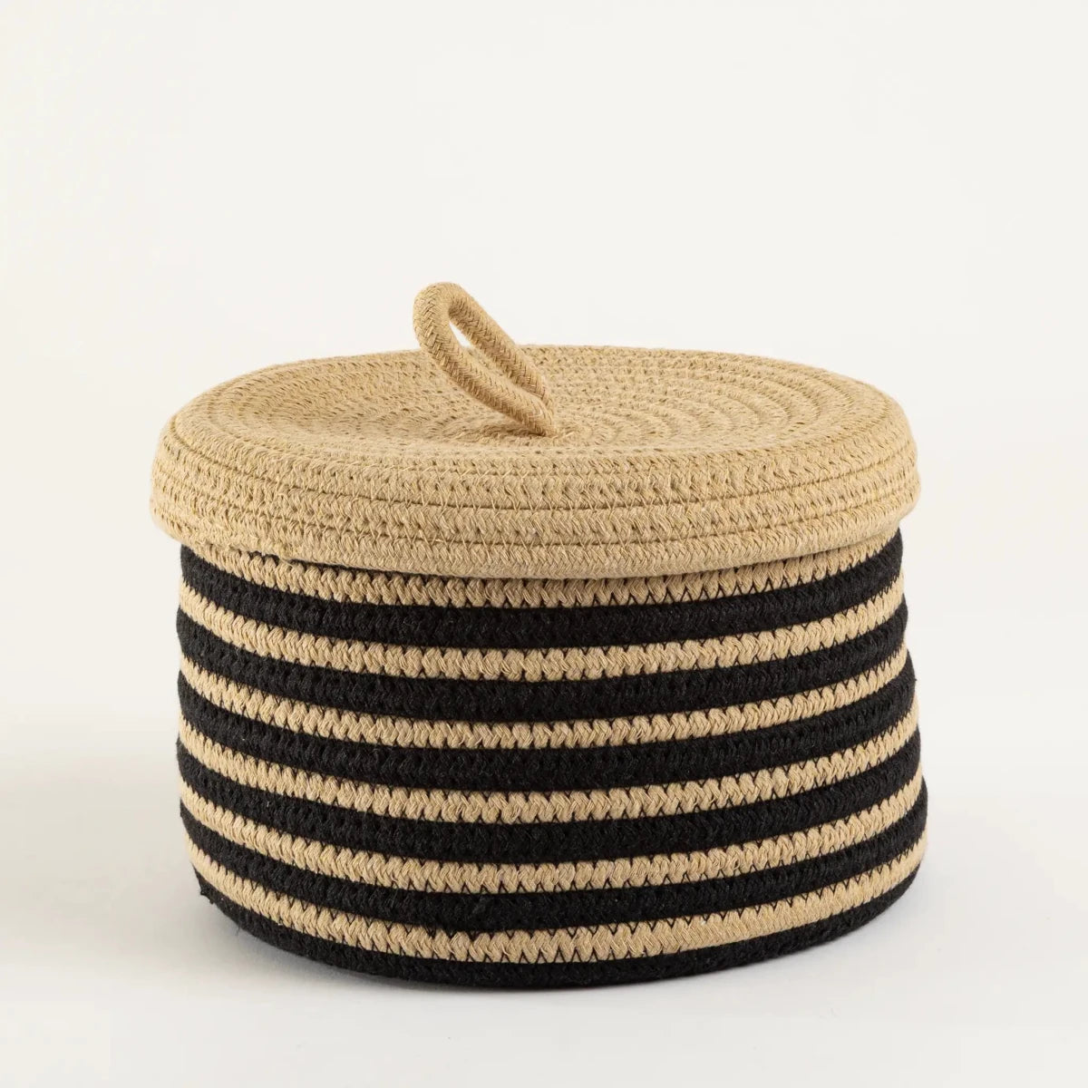 Cesto Organizador Listrado Natural Pequeno - Clocasa | Além do Conforto