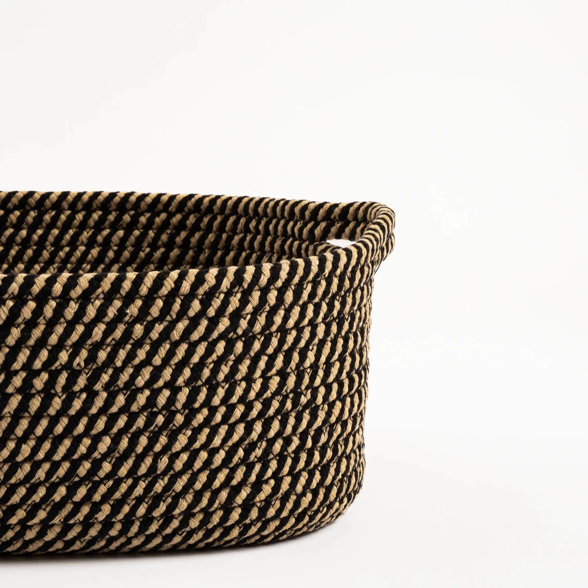 Cesto Organizador Natural com Trama Bicolor Grande - Clocasa | Além do Conforto