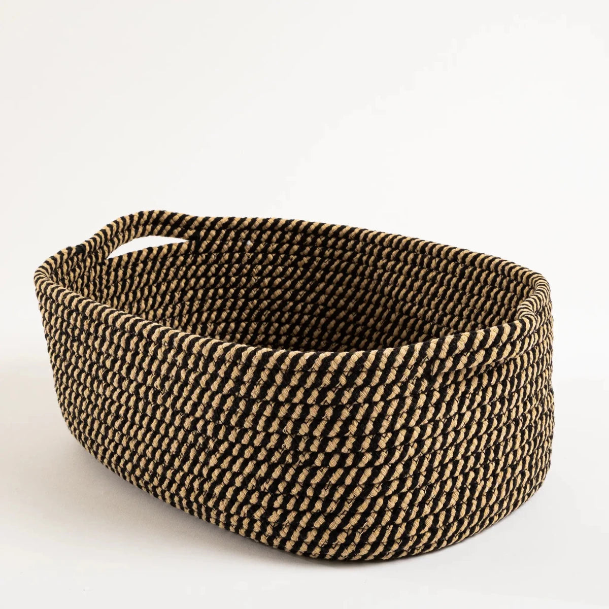 Cesto Organizador Natural com Trama Bicolor Grande - Clocasa | Além do Conforto