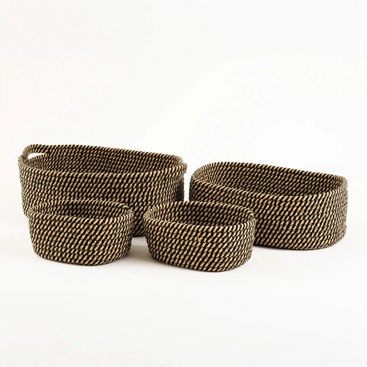Cesto Organizador Natural com Trama Bicolor Grande - Clocasa | Além do Conforto