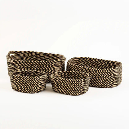 Cesto Organizador Natural com Trama Bicolor Grande - Clocasa | Além do Conforto