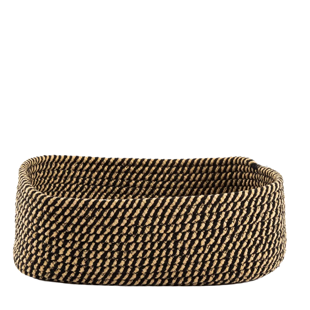 Cesto Organizador Natural com Trama Bicolor Médio - Clocasa | Além do Conforto