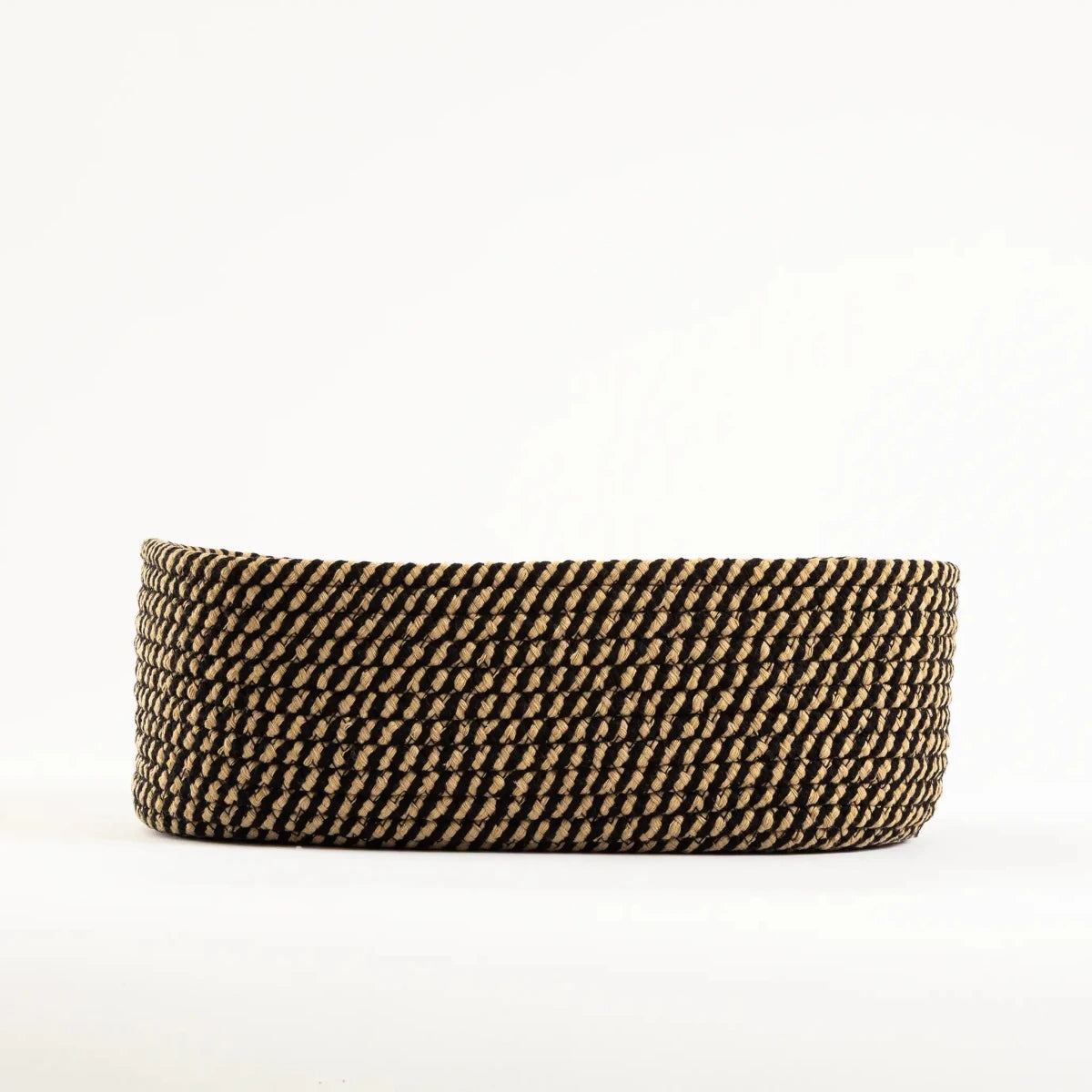 Cesto Organizador Natural com Trama Bicolor Médio - Clocasa | Além do Conforto