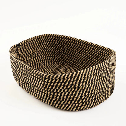 Cesto Organizador Natural com Trama Bicolor Médio - Clocasa | Além do Conforto