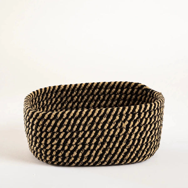 Cesto Organizador Natural com Trama Bicolor Pequeno - Clocasa | Além do Conforto