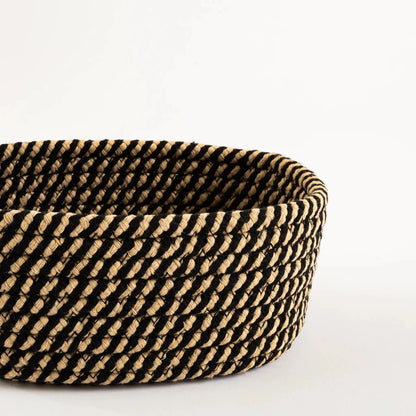 Cesto Organizador Natural com Trama Bicolor Pequeno - Clocasa | Além do Conforto