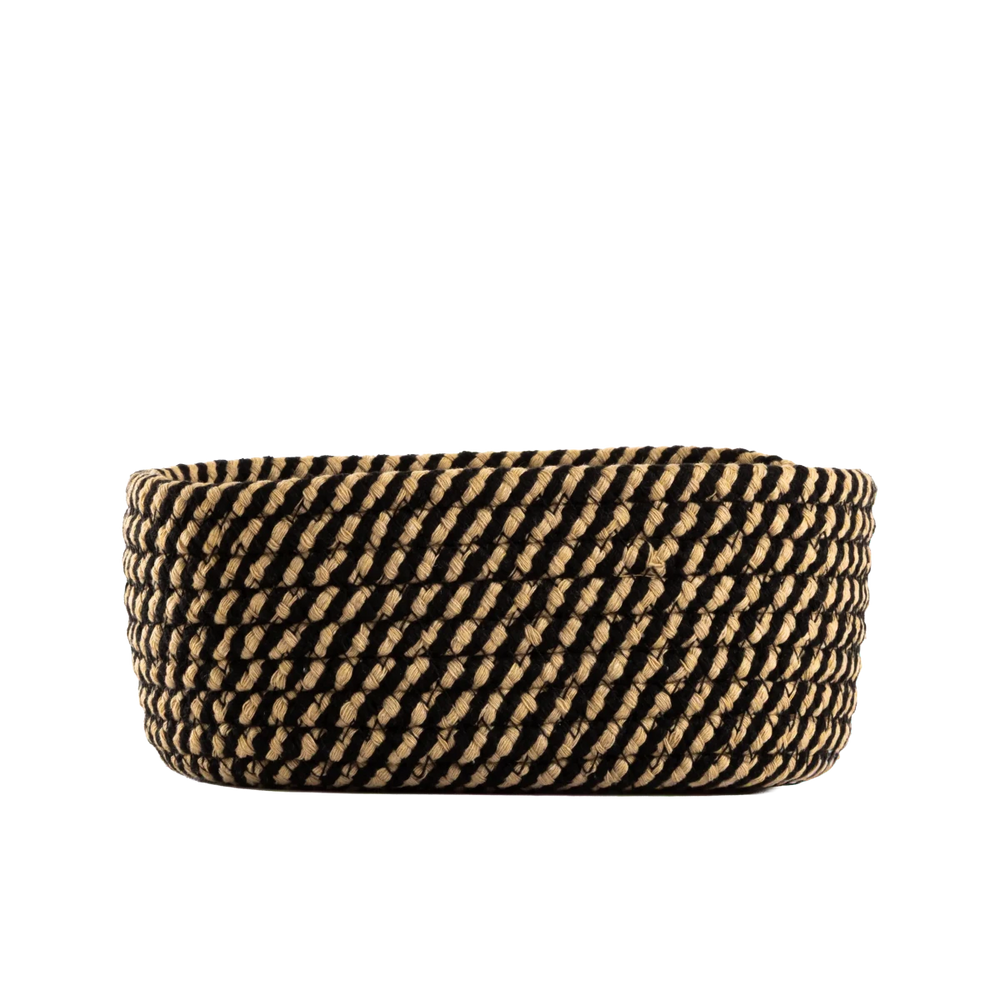 Cesto Organizador Natural com Trama Bicolor Pequeno - Clocasa | Além do Conforto