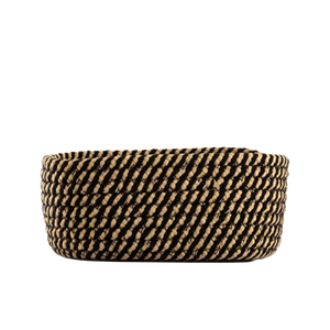 Cesto Organizador Natural com Trama Bicolor Pequeno - Clocasa | Além do Conforto