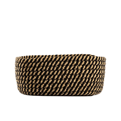 Cesto Organizador Natural com Trama Bicolor Pequeno - Clocasa | Além do Conforto