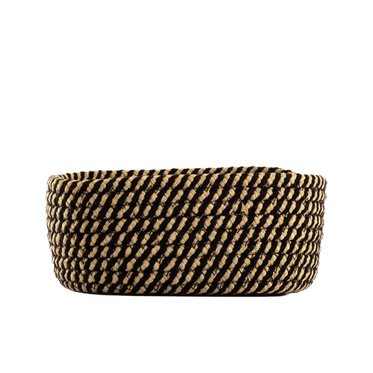 Cesto Organizador Natural com Trama Bicolor Pequeno - Clocasa | Além do Conforto