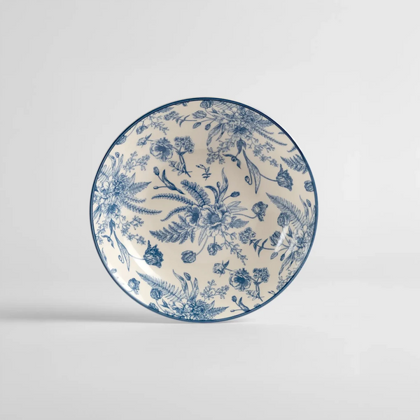 Conjunto de jantar individual na cor azul confeccionado em cerâmica resistente com acabamento esmaltado de alta durabilidade com superfície lisa e uniforme que facilita a limpeza, perfeito para valorizar a mesa posta em recepções especiais ou no uso cotidiano com elegância.
