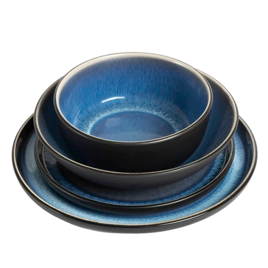 Conjunto de Jantar Individual 4 Peças Azul Degradê - Clocasa | Além do Conforto