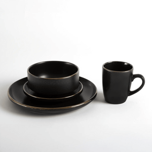 Conjunto de Jantar Individual 4 Peças Preto Rústico - Clocasa | Além do Conforto