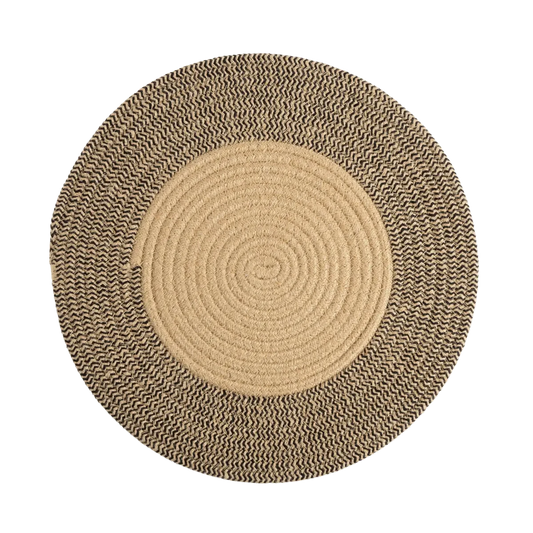 Jogo Americano Bicolor em Fibra Natural Redondo 38cm - Clocasa | Além do Conforto