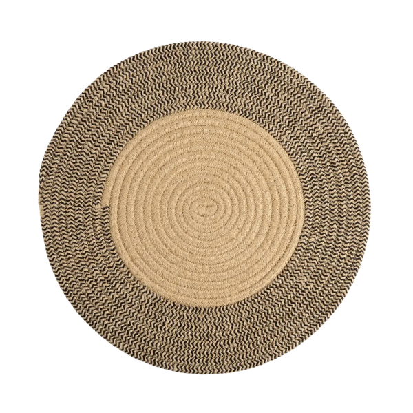 Jogo Americano Bicolor em Fibra Natural Redondo 38cm - Clocasa | Além do Conforto