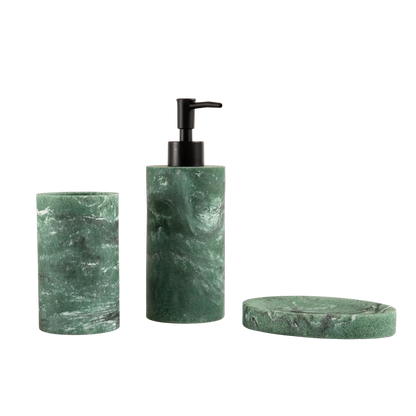 Kit Banheiro 3 Peças Marmorizado Verde - Clocasa | Além do Conforto