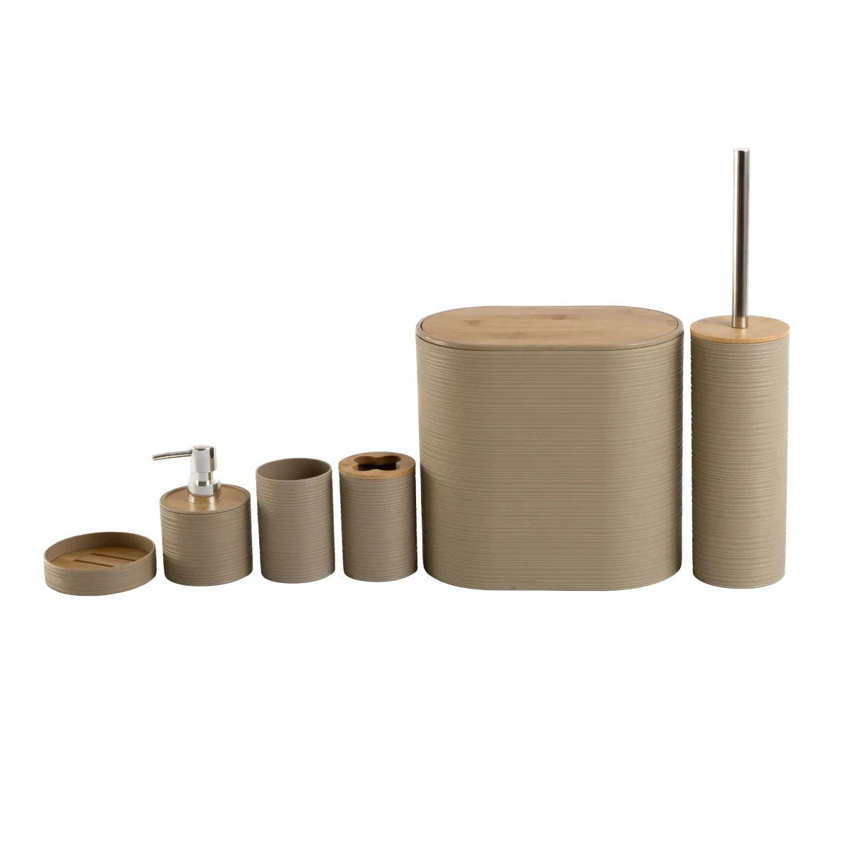 Kit Banheiro 6 Peças Bambu Bege - Clocasa | Além do Conforto
