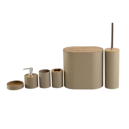 Kit Banheiro 6 Peças Bambu Bege - Clocasa | Além do Conforto