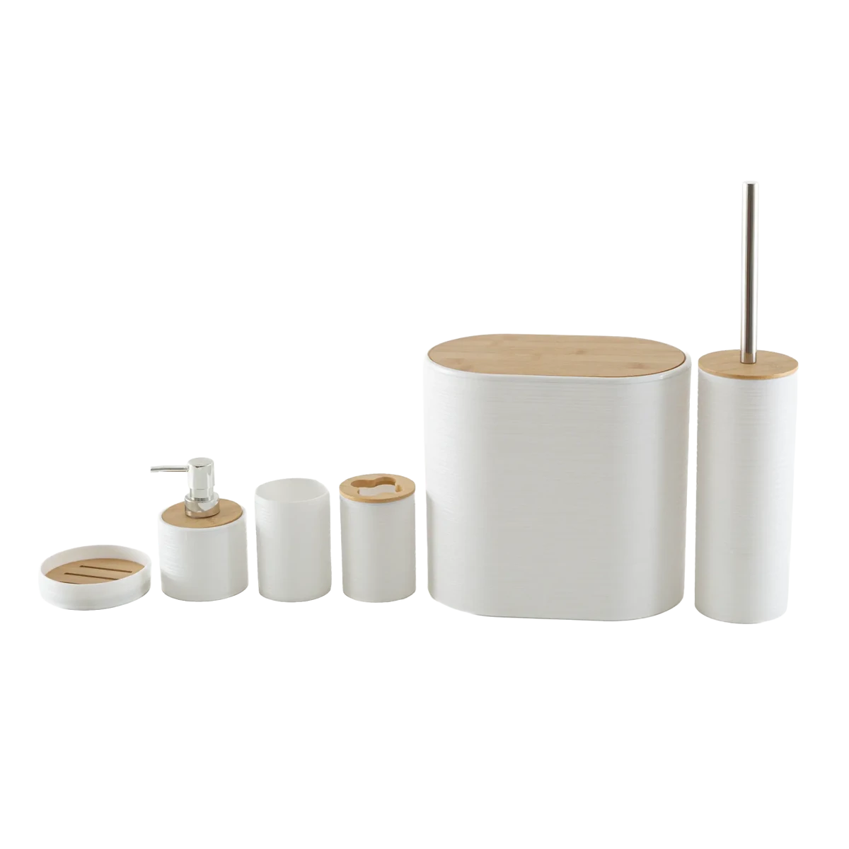 Kit Banheiro 6 Peças Bambu Branco - Clocasa | Além do Conforto