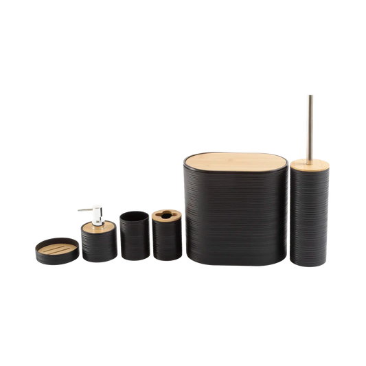 Kit Banheiro 6 Peças Bambu Preto - Clocasa | Além do Conforto