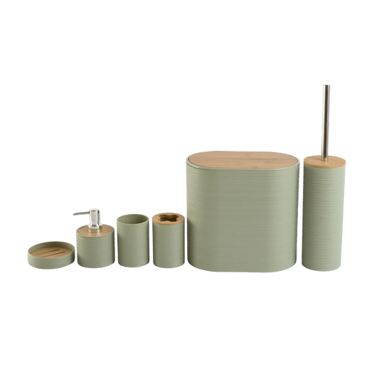 Kit Banheiro 6 Peças Bambu Verde - Clocasa | Além do Conforto