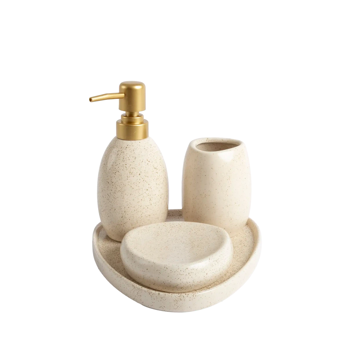 Kit Banheiro Cerâmica 4 Peças Areia - Clocasa | Além do Conforto