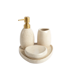 Kit Banheiro Cerâmica 4 Peças Areia - Clocasa | Além do Conforto