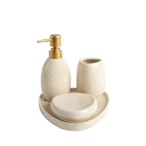 Kit Banheiro Cerâmica 4 Peças Areia - Clocasa | Além do Conforto