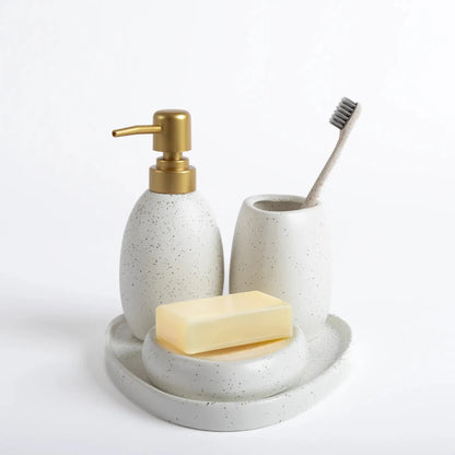 Kit Banheiro Cerâmica 4 Peças Branco - Clocasa | Além do Conforto