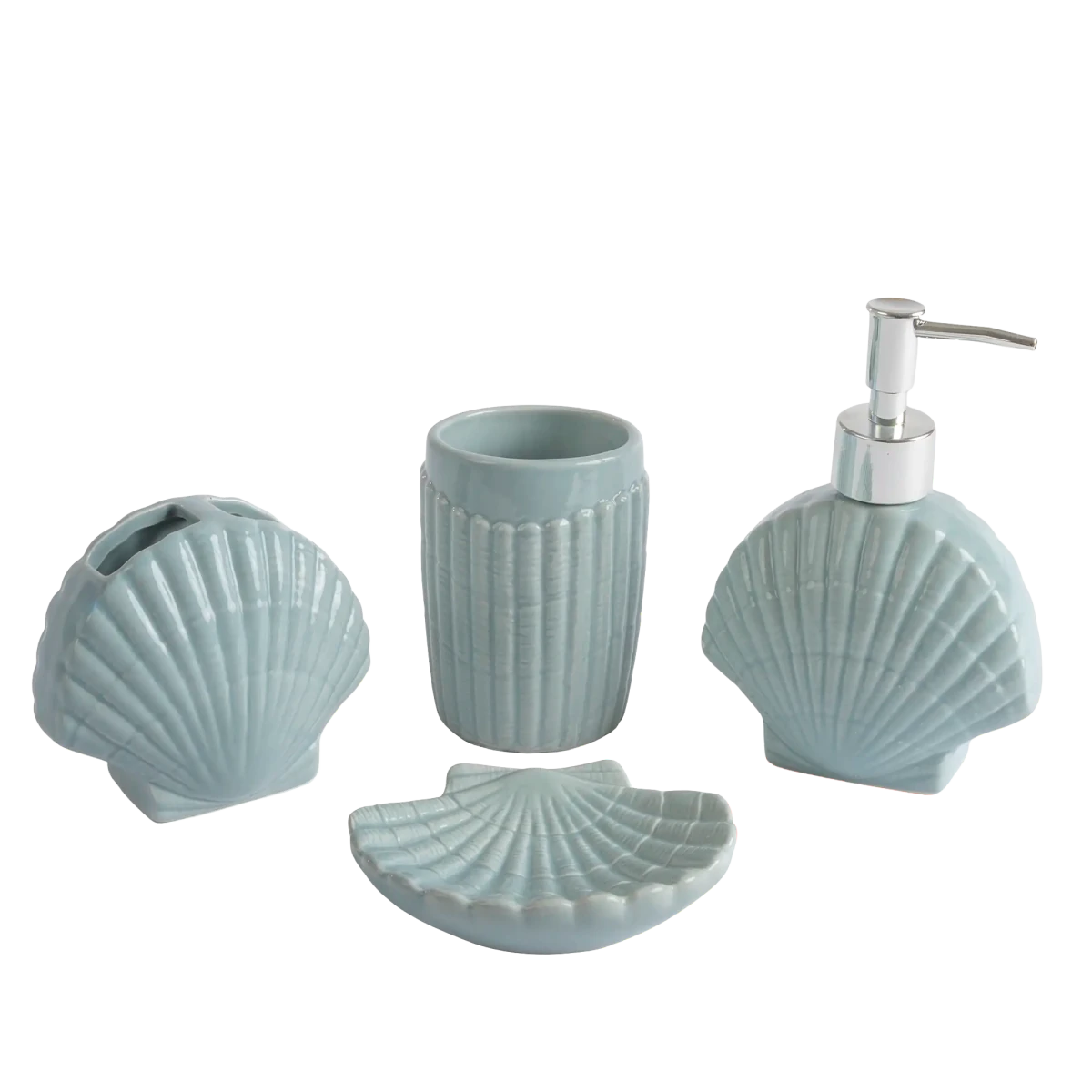 Kit Banheiro Concha 4 Peças Aqua - Clocasa | Além do Conforto