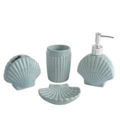 Kit de banheiro decorativo produzido em cerâmica refinada com superfície esmaltada e fácil higienização com dosador prático que evita desperdícios, peça indispensável que une o design moderno à praticidade necessária para o dia a dia.