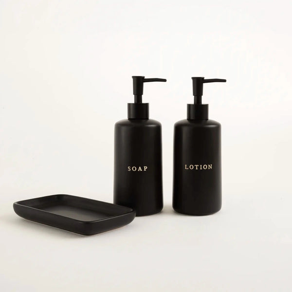 Kit Banheiro Sabão e Creme Preto - Clocasa | Além do Conforto