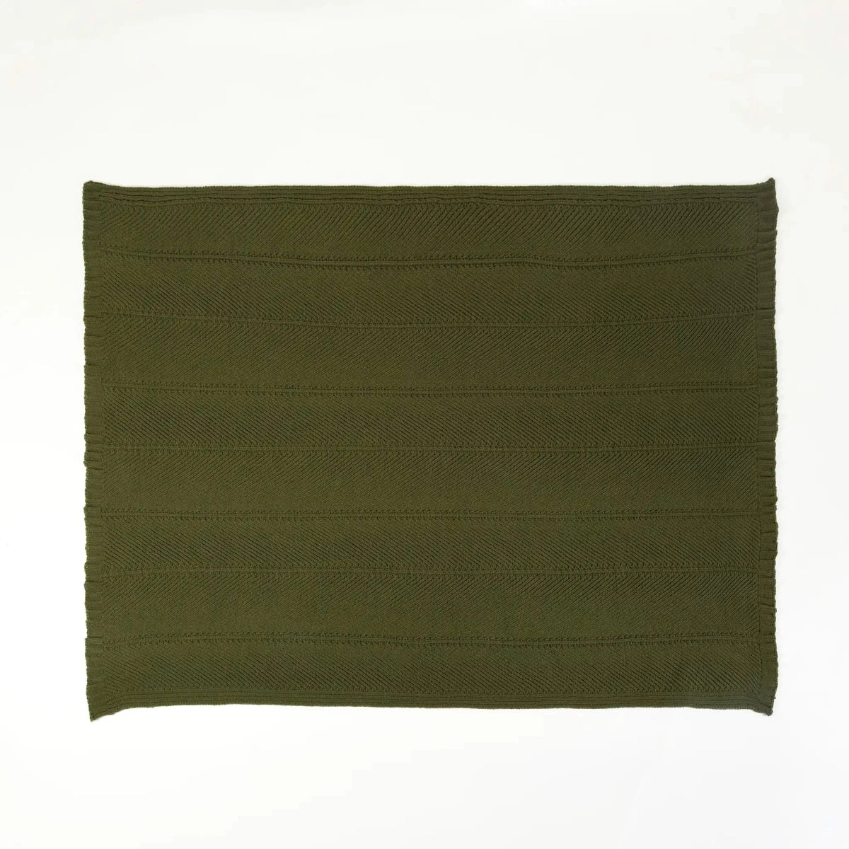 Manta Chenille Tramada Verde Musgo 130x170 - Clocasa | Além do Conforto