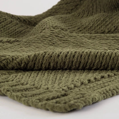Manta Chenille Tramada Verde Musgo 130x170 - Clocasa | Além do Conforto
